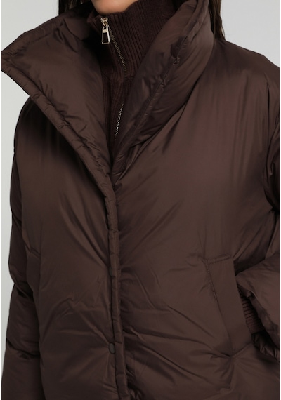 Colin's Colins Regular Fit High Neck Fermuarlı Astarlı Suya Dayanıklı Kadın Kahverengi Mont Cl1082094 Q1.v1 Dbr Koyu Kahverengi