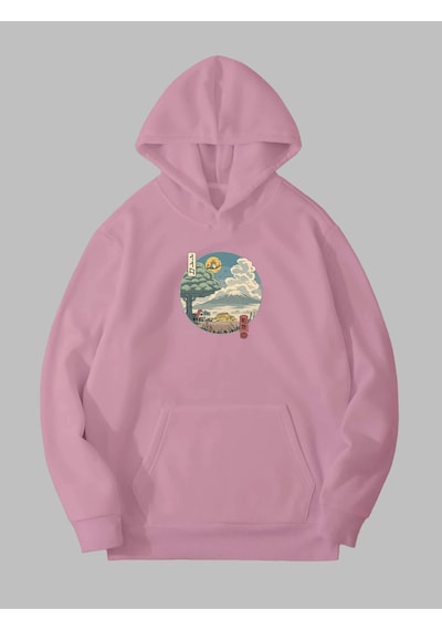 Harmandar Üç İplik Totoro Baskılı Unisex Pembe Kanguru Cepli Kapüşonlu Sweatshirt Hoodie Totoropembesweat Harmandar Üç İplik Totoro Baskılı Unisex Pembe Kanguru Cepli Kapüşonlu Sweatshirt Hoodie Totoropembesweat