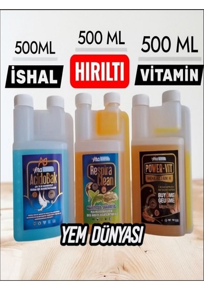 3'lü Kanatlı Bakım Seti Hırıltı, Ve Vitamin Takviyesi 3x500