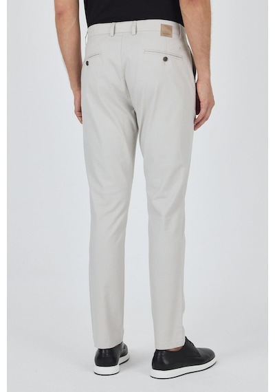 İmza Gri Armürlü Yan Cep Düz Paça Slim Fit Pamuklu Casual Chino Pantolon 1003250120 Gri