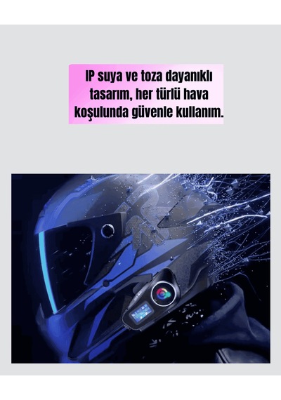 Kask Bluetooth Kulaklık Ip65 Suya Dayanıklı Lcd Ekranlı 35938109