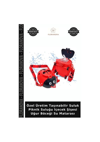 Özel Üretim Taşınabilir Suluk Piknik Suluğu İçecek Şişesi Uğur Böceği Su Matarası Çok Renkli