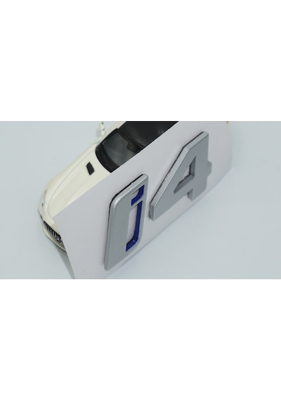 Dk Tuning İ4 Bagaj Mavi Gri Abs Yazı Logo Arma Bmw İle Uyumlu Bagaj Arma