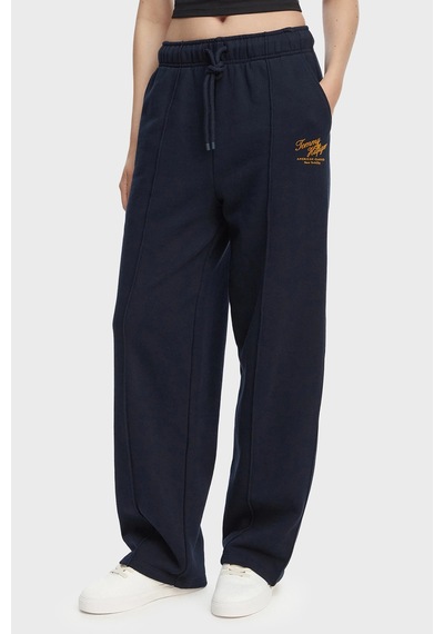 Tommy Hilfiger Pamuklu Comfort Fit Yüksek Bel Pantolon Bayan Pantolon Ww0ww50783 C1g Lacivert