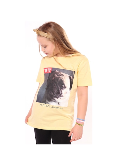 Toontoy Kids Toontoy Unisex Çocuk Önü Baskılı Tişört Su Yeşili