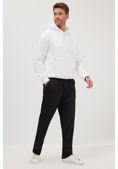 Tudors Erkek Regular Fit Klasik Kesim Normal Bel Geniş Paça Siyah Pantolon-40339 Siyah