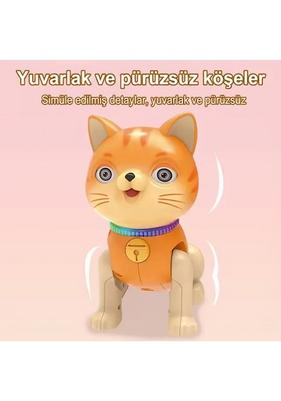 Işıklı Müzikli Dans Eden Kedi - Göz Kırpan Hareketli Ve Sesli İnteraktif Oyuncak Robot Kedi Hayvanlar