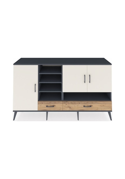 Kronos Konsol 8 Raflı 2 Çekmeceli 3 Kapaklı 176x59x99 Antrasit-ay Antrasit-aytaşı/çam