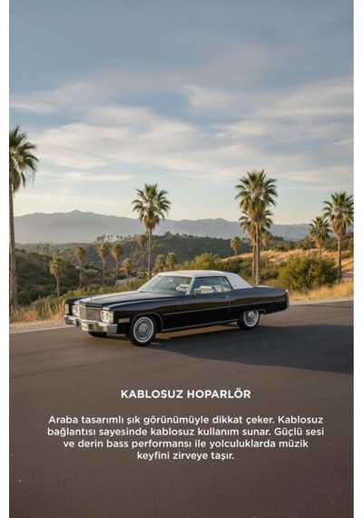 Bluetooth Hoparlör Cadillac 1969 Görünümlü Retro Klasik Araba Tasarımlı 10w Fm Usb Tws Speaker D83
