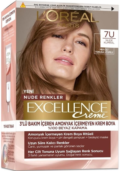 Loreal Excellence Creme Saç Boyası Nude Renkler 7U Nude Kumral