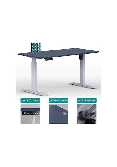 Karr Office O-Flex O1B2 Tek Motorlu Elektrikli Yükseklik Ayarlı Masa - 120X60 - Pasifik Mavi/B Mavi Karr Office O-Flex O1B2 Tek Motorlu Elektrikli Yükseklik Ayarlı Masa - 120X60 - Pasifik Mavi/B Mavi