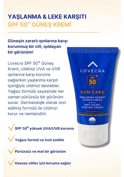 El Kremi Spf 50+ Yüksek Uva/uvb Koruma Yağsız Hızlı Emilim Güneş Kremi 50ml