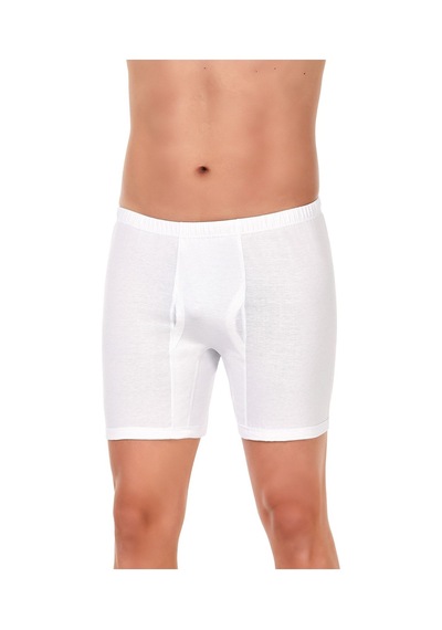 Erkek Beyaz 6'Lı Paket Pamuk Süprem Paçalı Boxer 001