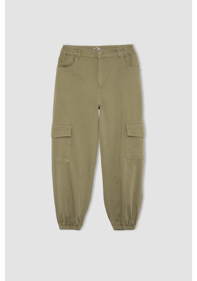 DeFacto Coool Jogger Pantolon Gabardin Kumaş Normal Bel Basic Düz Kargo Cepli B0454AX24SPKH461
