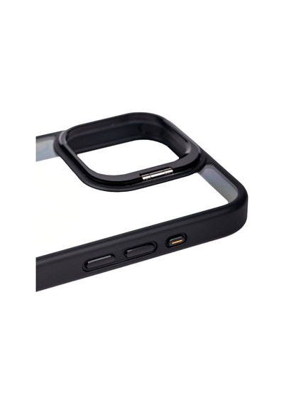 Apple Uyumlu iPhone 15 Pro Kılıf Kamera Lens Korumalı Standlı Zore Klon Lensli Kapak
