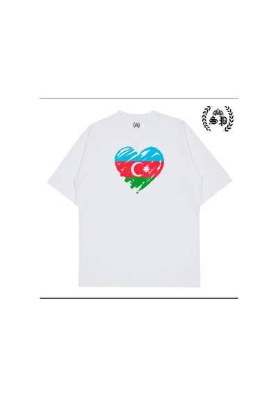 Startmore İ Love Azerbaijan Tee Tshirt Beyaz