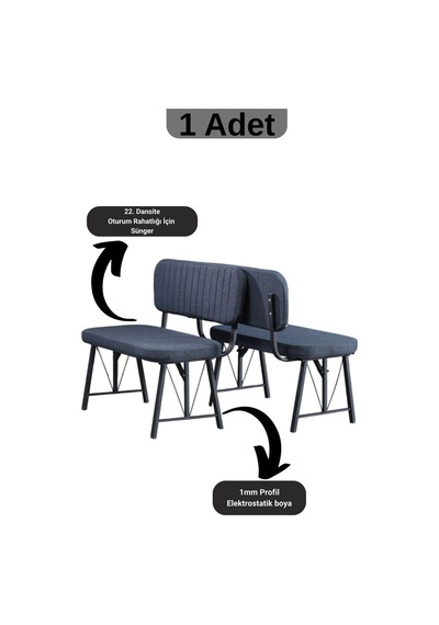 Elfin 70x110 Efes Sabit, 2 Sandalye 1 Bench, Masa Sandalye Takımı, Mutfak Masası Takımı - Lacivert Elfin 70x110 Efes Sabit, 2 Sandalye 1 Bench, Masa Sandalye Takımı, Mutfak Masası Takımı - Lacivert