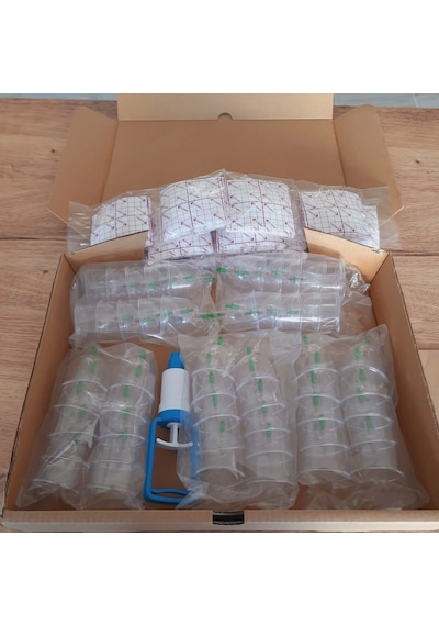 7 Cm Hacamat Kupası Ve Pedli Flaster Seti 50'şer Adet + Pompa