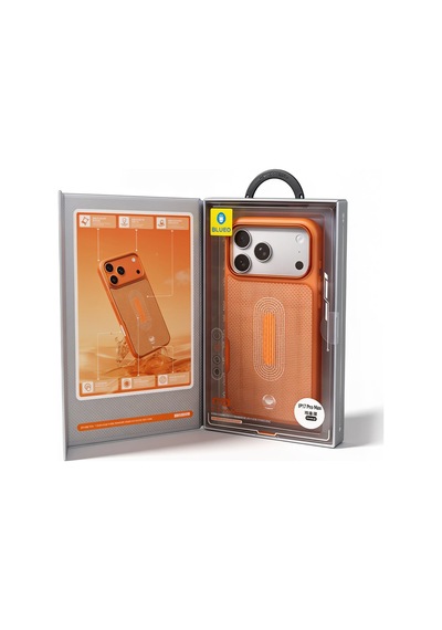 Blueo İphone 17 Pro Max Uyumlu Magsafe Özellikli Glacier Lightweight Aramid Fiber Case Turuncu