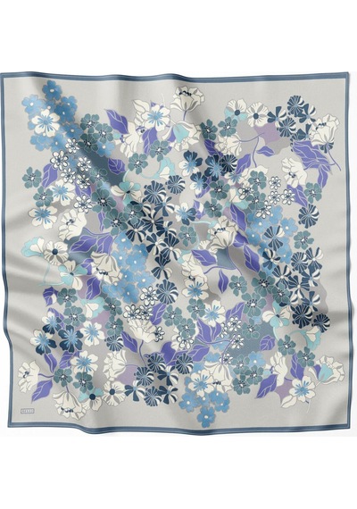 Belli % 100 Twill İpek Eşarp 4220d 56 Azur