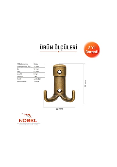Kare Askı, Metal Vestiyer Askısı, Anti K Sari, Duvar Ve Dolap Askılığı 5'li Set Vidalı