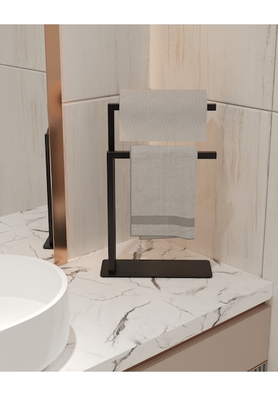 Havluluk Tezgah Üzeri Kağıt El Havluluğu Ev Banyo Düzenleyici Siyah