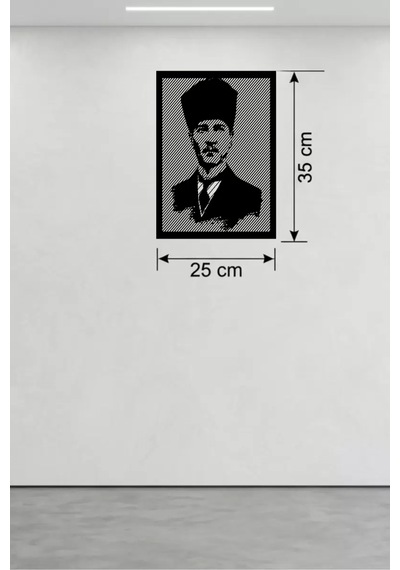 Atatürk Line Art Metal Görünümlü Ahşap Tablo - Modern Ofis Ve Ev Dekoru 11 74722641