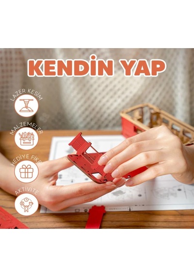 Işıklı Ahşap 3 Boyutlu Puzzle Kitap Arası Dekor 223 Parça Kütüphane Tasarımlı Dekoratif Puzzle