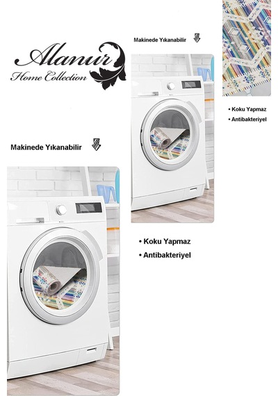 Dekoreko Kaymaz Taban Djt Banyo Halısı Trend Iskandinav F5014 Renkli