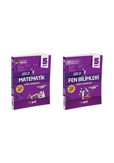 Gizli 2025 5. Sınıf Matematik + Fen Bilimleri Usta İşi Soru + Kavram Haritası Seti 2 Kitap