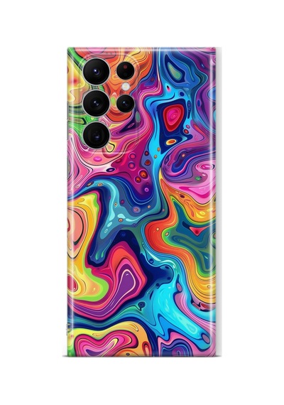 Samsung Galaxy S25 Ultra Uyumlu Baskılı Şeffaf Telefon Kılıfı Koleksiyon: Colorwave Flux 10