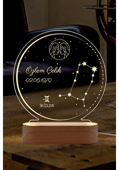 Astroloji Burç Temalı Kişiye Özel Led Gece Lambası Masif Ahşap Tabanlı Usb Kablolu Pleksi Led Gece Lambası Astroloji Burç Temalı Kişiye Özel Led Gece Lambası Masif Ahşap Tabanlı Usb Kablolu Pleksi Led Gece Lambası