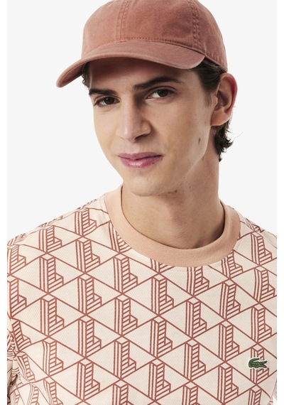 Lacoste Classic Fit Monogram T-shirt Erkek Bisiklet Yaka Tişört Kiremit Kiremit