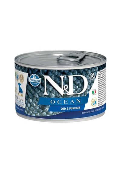 N&D Ocean Tahılsız Morina Balıklı ve Bal Kabaklı Konserve Yavru Köpek Maması 6 x 140 G