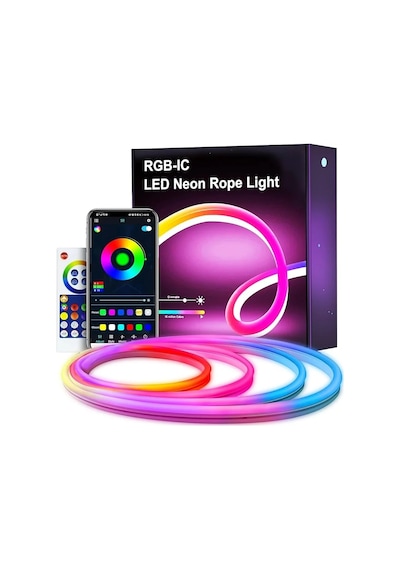 Neon Led Esnek Aydınlatma - Rgb Magıc Smart - 5 Metre Paket Ip67 - Uzaktan Kumanda + Uygulama