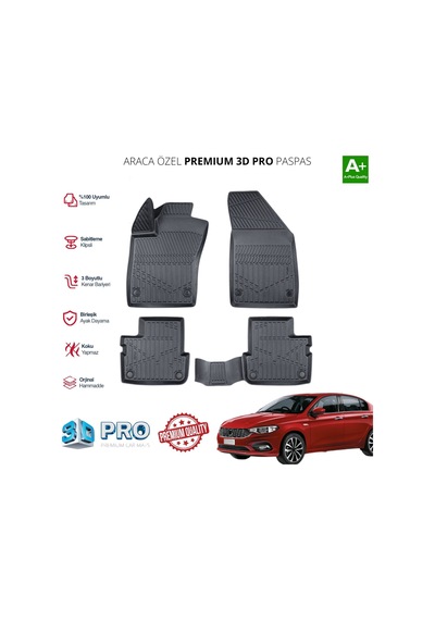Egea Sedan Araca Özel 3d Paspas 2015 2016 2017 2018 2019 2020