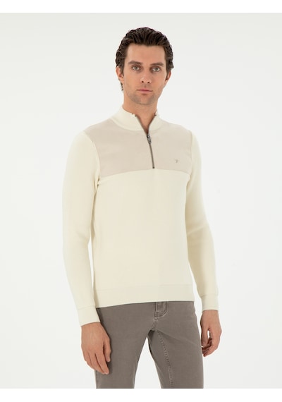 Cacharel Bej Slim Fit Kazak
