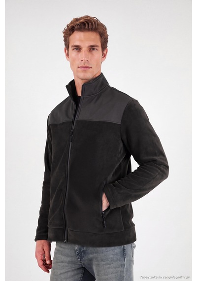 Buratti Regular Fit Garnili Dik Yaka Sıcak Tutan Polar Mont Erkek Polar Mont 59060443 Antrasit