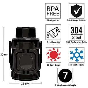 Igloo Big Barrel Termos 3 Litre Siyah