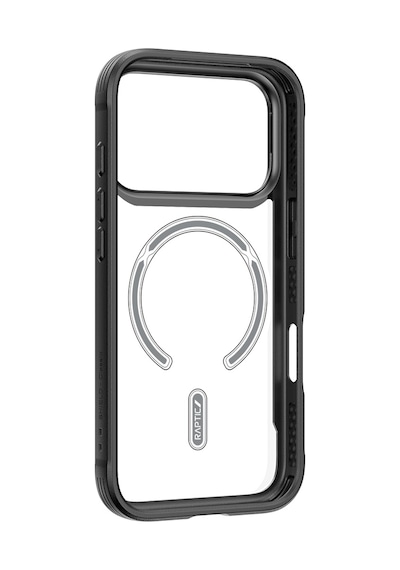 Apple Uyumlu iPhone 17 Pro Max Kılıf M-safe Şarjlı Airbagli Raptic Shield Serisi Şeffaf Kapak Siyah