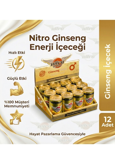 Nitromax Ginseng +18 Performans Enerji Içeceği - 12 Adet Gizli Gönderim