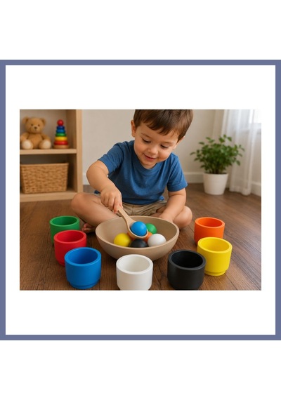 Bezos 3d Baskı Renk Eşleştirme Ve Top Yakalama Oyunu - Montessori Eğitici Motor Beceri Oyuncağı Dlra