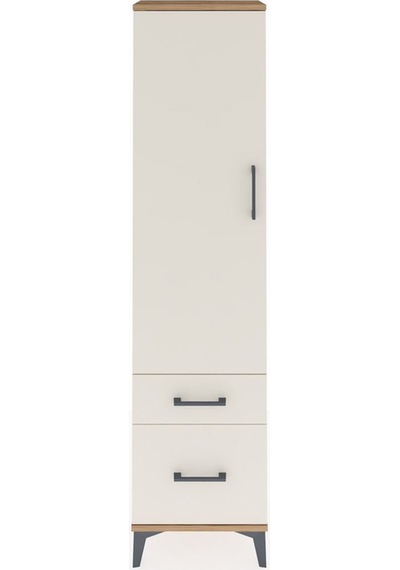Arges Dolap 2 Raflı 2 Çekmeceli Tek Kapaklı 44x30x182 Çam-aytaşı Çam