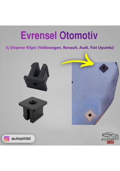 Evrensel Otomotiv İç Döşeme Klipsi Volkswagen / Renault / Audi / Fiat Uyumlu 5 Adet