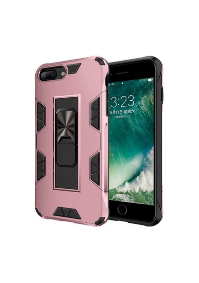 Kilifone - İphone 7 Plus Uyumlu Kılıf Katlanabilir Standlı Koruyucu Volve Kapak - Rose Gold - T14098