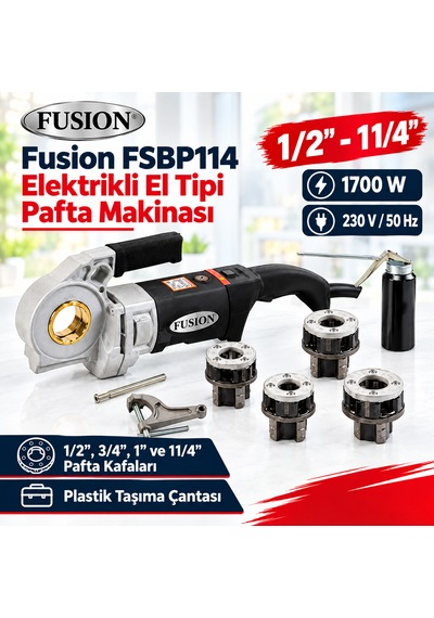 Fusion FSBP114 Elektrikli El Tipi Pafta Makinesi 1/2"-1 1/4"