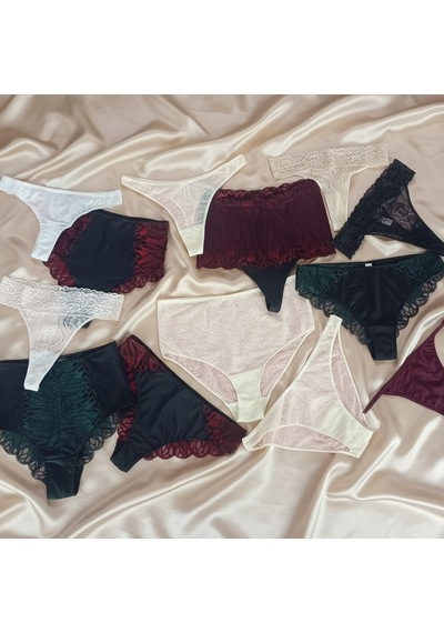 Bonbon Kadın Pamuklu 10'lu Paket Karışık Renk Hipster String Tanga Checky Brazilya Külot Bb2471 Renkli
