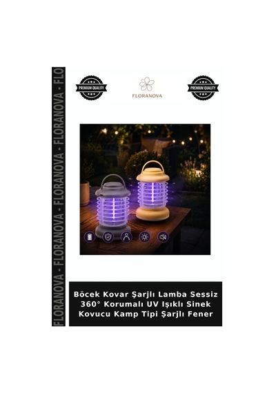 Böcek Kovar Şarjlı Lamba Sessiz 360 Korumalı Uv Işıklı Sinek Kovucu Kamp Tipi Şarjlı Fener
