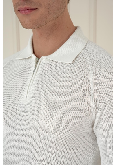 Efor Tr 878 Triko Slim Fit Ekru Basic Ekru