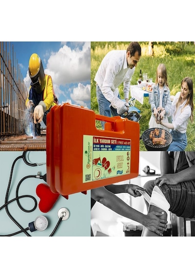 Ilk Yardım Seti Çantası Ecza Dolabı Yönetmeliğe Uygun Turuncu Çan N11.610